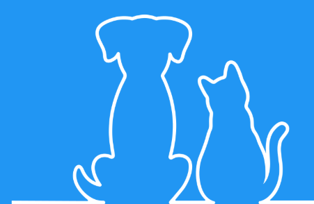 Silhueta de cachorro e gato